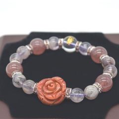 天然石「二本セット」ミルキークォーツ薔薇 ルビー ユニコーン - メルカリ