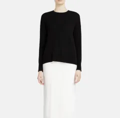 Theory レディース クルーネック カシミア 100% ニット ブラック S