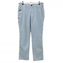 【美品】ルコックゴルフ パンツ ライトブルー×ダークネイビー ロゴ刺しゅう メンズ 82 ゴルフウェア 2023年モデル le coq sportif