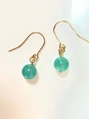 希望の石‼️ 人気　アマゾナイトピアス　ステンレス316 ピアス　8ミリピアス　！