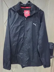 プーマ ブラック ウィンドブレーカー フード ジャケット