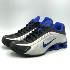 【中古】NIKE SHOX R4 サイズ28cm シルバー ブルー ブラック 104265-047 スニーカー ナイキ ショックス[17]
