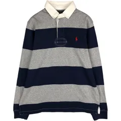 古着 ラルフローレン Ralph Lauren POLO by Ralph Lauren CUSTOM SLIM FIT ボーダー柄 長袖 ラガーシャツ メンズL相当/eaa601145