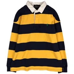 古着 ラルフローレン Ralph Lauren POLO by Ralph Lauren ボーダー柄 長袖 ラガーシャツ メンズXL相当/eaa601146