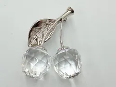 【SWAROVSKI】 サクランボ ブローチ チェリー スワロフスキー ブランドアクセサリー レディース 中古