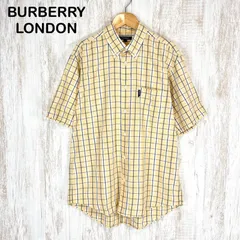 BURBERRY LONDON バーバリーロンドン チェック 総柄 BD ボタンダウン 半袖 シャツ ベージュ ビッグサイズ