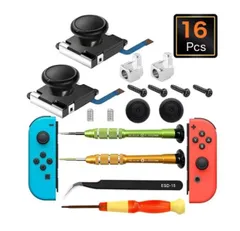 ジョイコン修理キット 任天堂スイッチ JOY-CON交換用スティック 修理交換用パーツ 修理器具 ジョイコン 修理パーツ Nintendo Switch コントローラー 修理セット Joy-con 修理キット