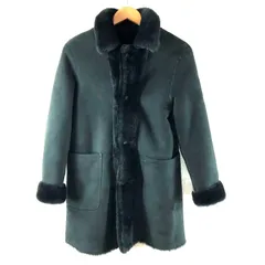 オールセインツ All Saints コート シープスキン ボア リバーシブル ポケット付き グリーン系 深緑色 Sサイズ 962356