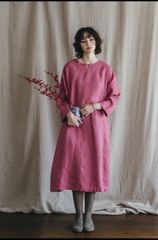 ネストローブ リネングレンチェックガーゼワンピース ワンピース