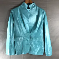 バルマン BALMAIN ジャケット 革ジャケット 羊革 サイドポケット 裏地付き 水色 19サイズ 978787のサムネイル