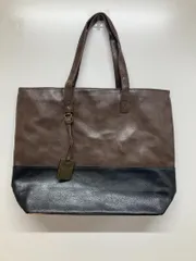 F-018-5　新品　MONO MART ネイビー トートバッグ 　ブラウン×黒