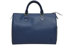 LOUIS VUITTON ルイヴィトン スピーディ30 エピ ハンドバッグ ボストンバッグ M43005 PVC レザー ブルー ゴールド金具 美品 中古 4b008518