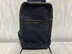 PAUL SMITH ポールスミス レザ-×ナイロン ネイビー ボディバッグ
