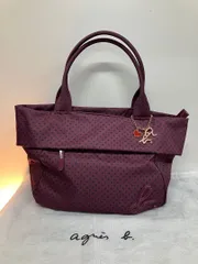 F-015-104 【新品未使用】アニエスベー ボヤージュ　トートバッグ　ドットパープル