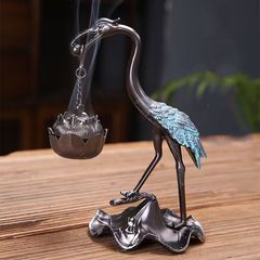 ロウソク立て 真鍮 鶴と亀 置物 縁起物 インテリア オブジェ 仏具