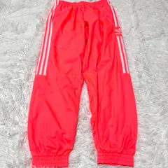 古着 adidas アディダス トラックパンツ ナイロンパンツ 蛍光 ピンク スリーストライプス 2510-356