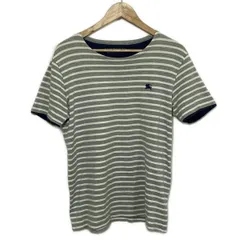 バーバリーブラックレーベル 半袖カットソー サイズ3 L メンズ - グレー×白×ダークネイビー クルーネック/ボーダー