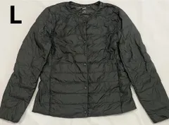 Lサイズ　UNIQLO ユニクロ　ウルトラライトダウンジャケット　黒　ブラック　ノーカラー　クルーネック　Ｖネック　レディース　インナーダウン
