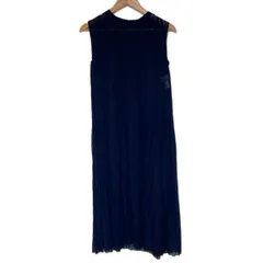 アナイ ワンピース サイズ38 M レディース美品  - ネイビー ノースリーブ/ロング/インナーワンピース(スリップ)付き/ベルト付き/ドット刺繍