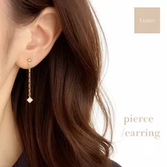 変色しにくい 16金コーティング 選べる ピアス イヤリング 揺れる スクエア キュービックジルコニア 華奢 ゴールド エレガント 上品 フォーマル rt50