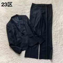 美品】23区 バハリエ ヨーロッパ生地 パンツスーツ セットアップ 黒 L