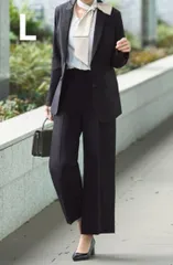 Lサイズ　⭐︎12月限定価格⭐︎　ルイルエブティック　テーラードジャケット  ワイドパンツ  2点　セットアップ　スーツ　黒　ブラック　セレモニー　フォーマル