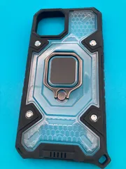 iPhone13 mini ケース 耐衝撃 リング付き クリア×ブラック 5.4インチ