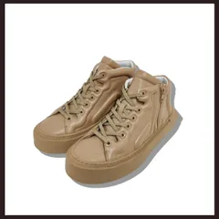 新品 未使用 ピエールアルディ スニーカージップミッドカット ベージュ 26cm相当【PIERRE HARDY】ミドルカット レザーシューズのサムネイル