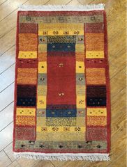 最高級ペルシャキリム 104×120cm シラーズ産 手織り 羊毛 リバーシブル