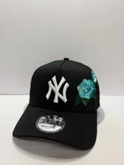 Newera ニューヨークヤンキース ローズ刺繍 9forty A-FRAME スナップバックキャップ ブラックカラー