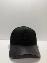 Newera ロサンゼルスドジャース レザーバイザー 9forty A-FRAME スナップバックキャップ ブラックカラー