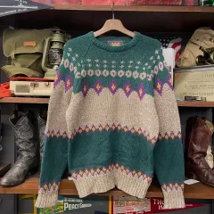 90s ポロ ラルフローレン CHAPS by ralph lauren パータン ヘビー ウール ニット セーター