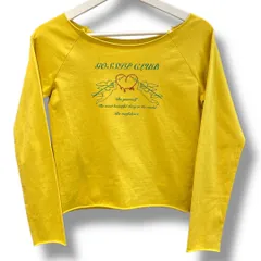 INTER FACTORY インターファクトリー ラインストーン オフショル ロンTシャツ イエロー サイズ FREE IFSPF244001 カットソー ラグラン袖 クロップド丈 プリント柄 レディース 秋 ゴーゴー古着マルイ草加店2556