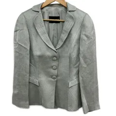 GIORGIOARMANI(ジョルジオアルマーニ) ジャケット サイズ44 L レディース美品  - ライトグレー×白 長袖/春/秋