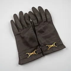 DAKS ダックス レザー グローブ 手袋 ブラウン レディースのサムネイル