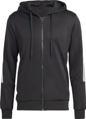 アディダス adidas スリーストライプス トラックスーツ ジャージ スリムフィット カンガルーポケット ミニマルデザイン トレーニング ジム ウェア  ECT05 IC6767 ブラック/ホワイト