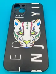 iPhone13  13Proケース トラ柄 アニメ風デザイン ブラック 新品