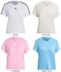 アディダス adidas AEROREADY トレイン エッセンシャルズ スリーストライプス 半袖Tシャツ トップス ウェア レディース 女性用 トレーニング 筋トレ 部活動  BUT04 IC5040 ホワイト/ブラック