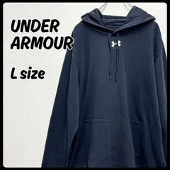 UNDER ARMOUR トップス パーカー ブラック Lサイズ 古着 メンズ アンダーアーマー フーディー