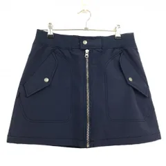 【超美品】ジャックバニー 中綿スカート ブルーグレー ウエストゴム フロントフルジップ レディース 2(L) ゴルフウェア Jack Bunny