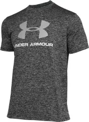アンダーアーマー UNDER ARMOUR UA テック ビッグロゴ ショートスリーブ Tシャツ メンズ 半袖 トップス 吸汗速乾 伸縮性 トレーニング ジム スポーツ 運動 ロゴ入り フロントロゴ 部活  135 002 BLACKMEDIUMHEATH