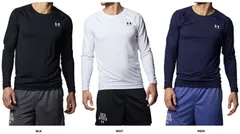 アンダーアーマー UNDER ARMOUR UAヒートギア フィッティド ロングスリーブシャツ 長袖 メッシュ 通気性 あんだーあーまー  1387940 001 BLACK