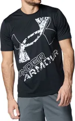 アンダーアーマー UNDER ARMOUR UA テック ショートスリーブTシャツ エクストララージロゴ メンズ 吸汗速乾 伸縮性 トレーニング ランニング ウォーキング ジム 抗菌防臭  1378362 001 BLACK/WHITE