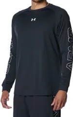 アンダーアーマー UNDER ARMOUR バスケット UAテック グラフィック ロングスリーブTシャツ トップス ロンT 長袖 トレーニング 筋トレ  1381373 001 BLACK/WHITE