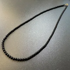 【vintage】ブラックオニキス　K18金具　天然石　ネックレス　GT-W3