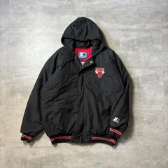 starter NBA Chicago BULLS　ダウンジャケット　スナップボタン　フルジップ　L  リブライン