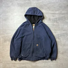 carhartt フルジップパーカー　XL ネイビー　フェード　ペイント