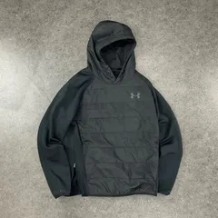 UNDER ARMOUR UA INSULATED SWACKET アンダーアーマー スワケット フーディー プルオーバー ロゴプリント 中綿 切替 異素材 ブラック MTR3410