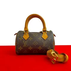 極 美品 LOUIS VUITTON ルイヴィトン ミニ スピーディ モノグラム レザー 2way ミニ ハンドバッグ ショルダーバッグ ブラウン 85275