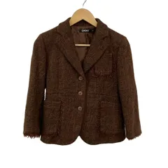 DKNY(ダナキャラン) ジャケット サイズ6 M レディース美品  - ダークブラウン×レッド×マルチ 長袖/ツイード/秋/冬